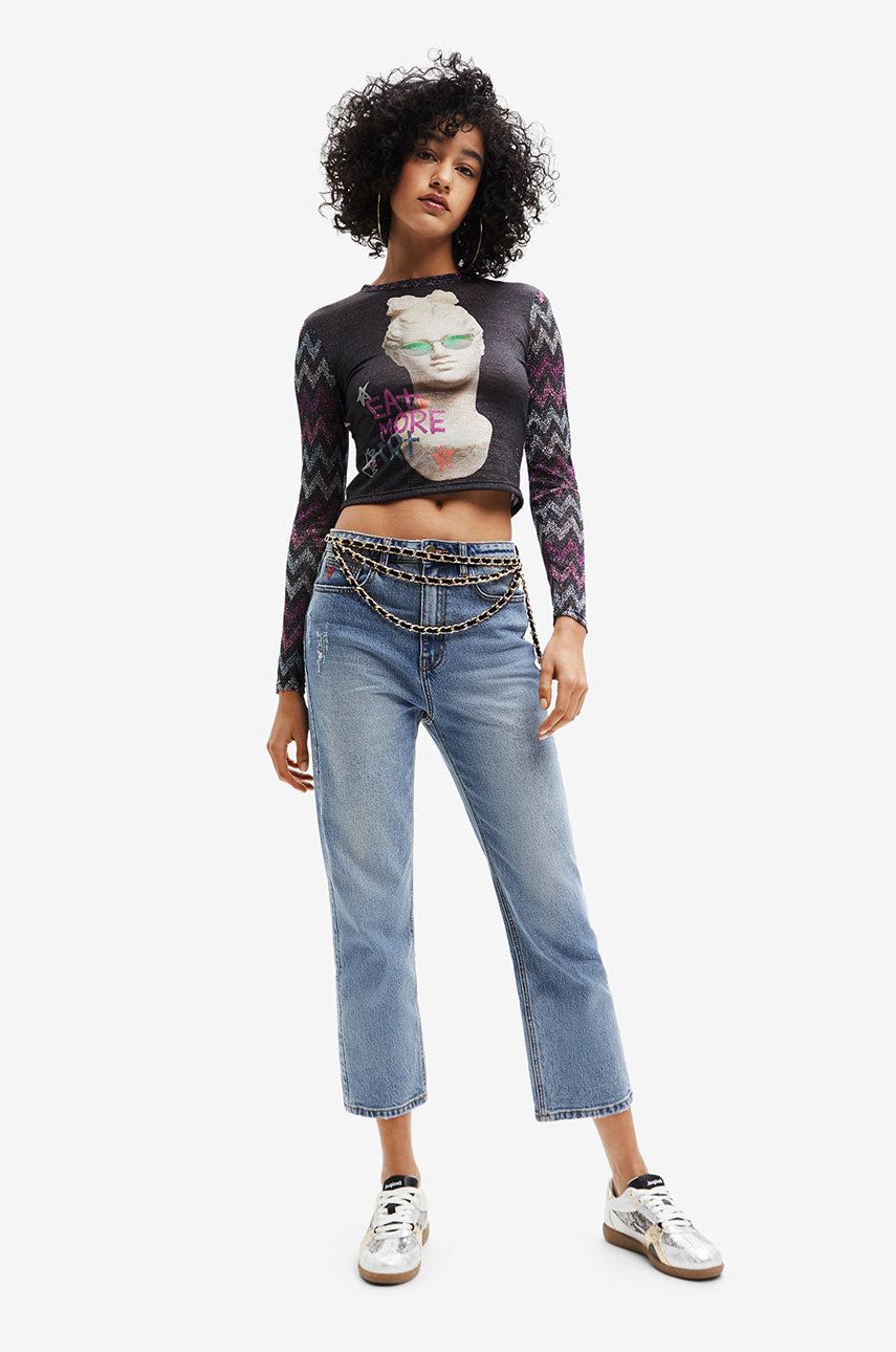 Desigual jeansi femei , high waist answear.ro imagine noua gjx.ro