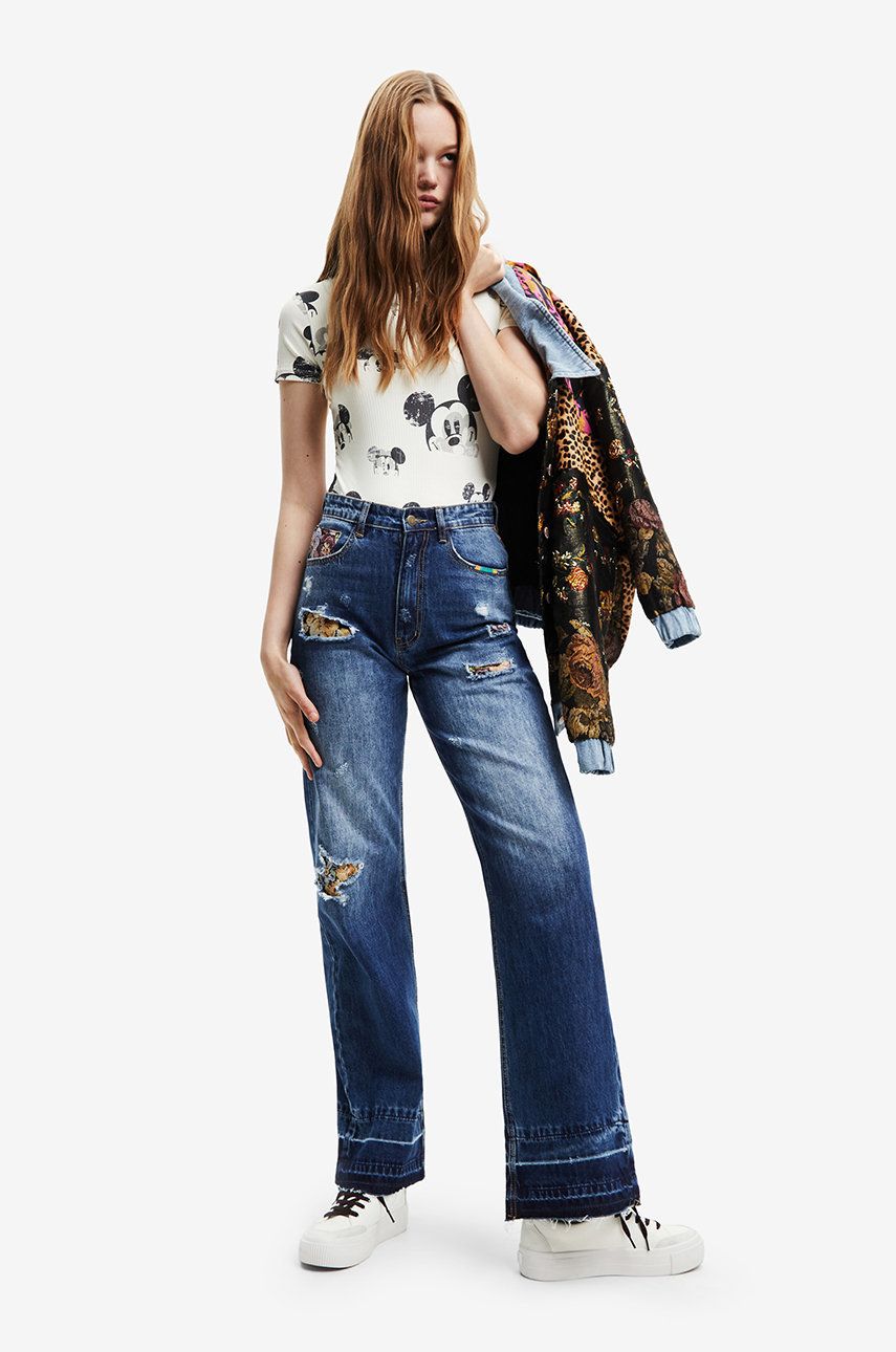 Desigual jeansi femei , high waist answear.ro imagine noua