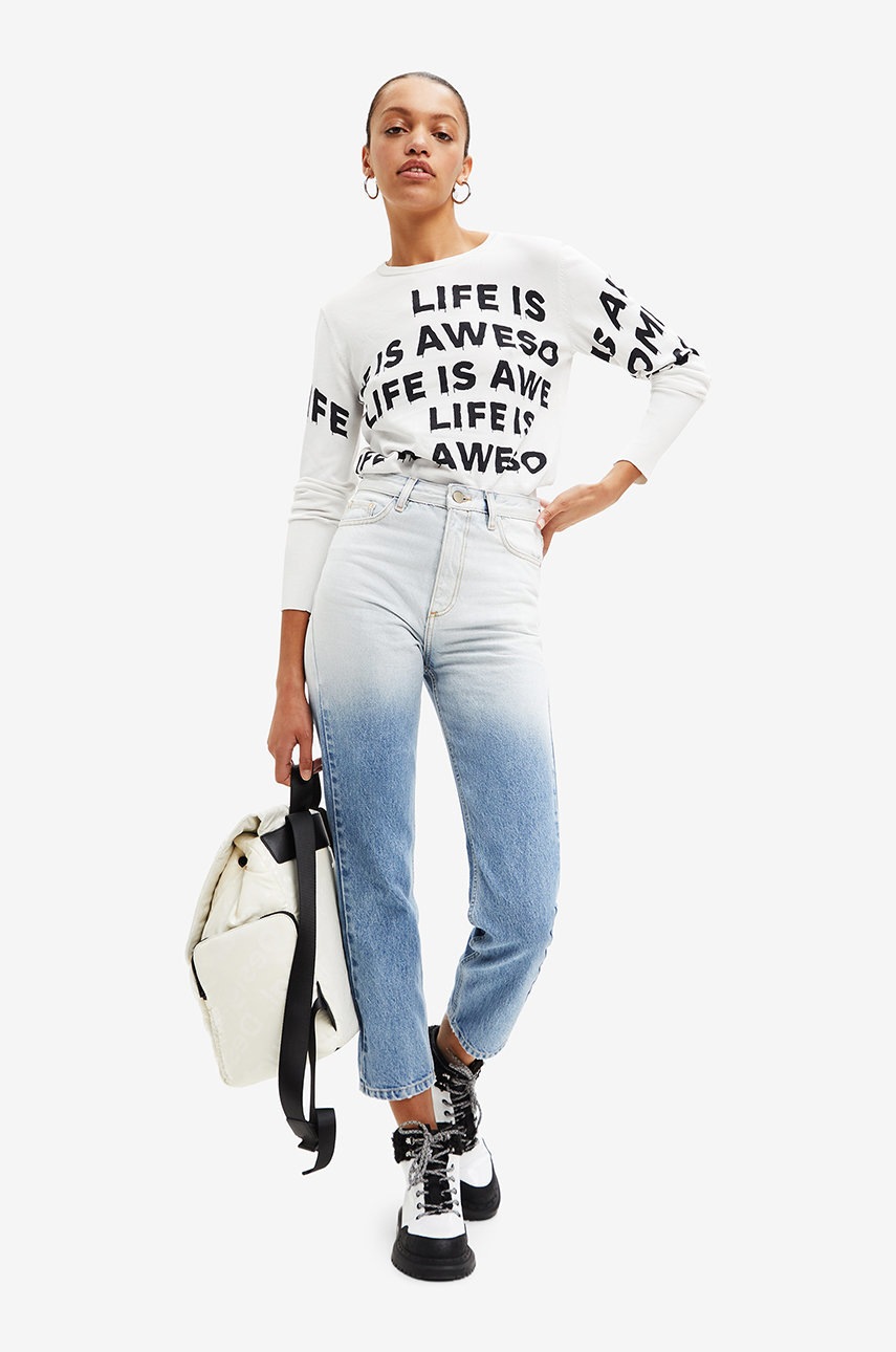 

Дънки Desigual с висока талия, Син