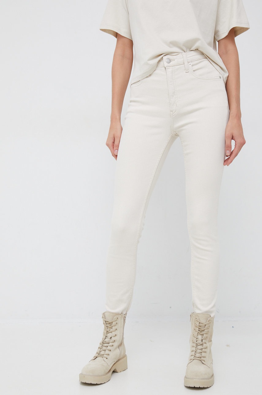 

Дънки Calvin Klein Jeans в с висока талия, Бежов