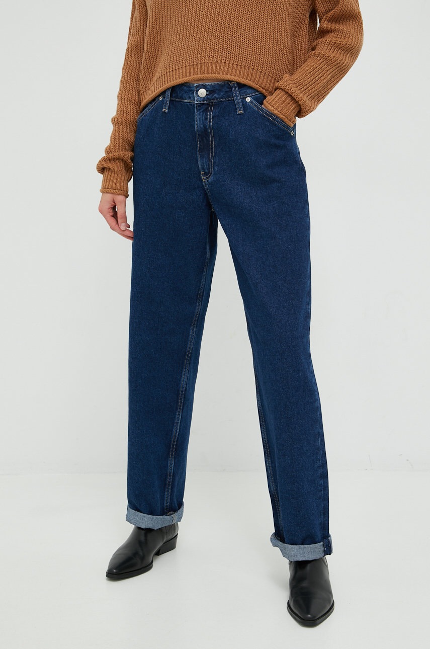 

Дънки Calvin Klein Jeans в със стандартна талия, Тъмносин