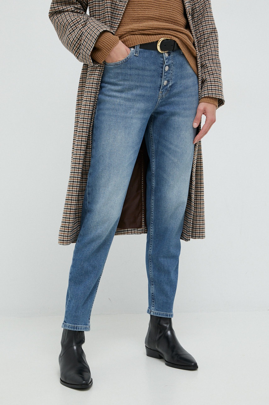 

Дънки Calvin Klein Jeans в с висока талия, Син