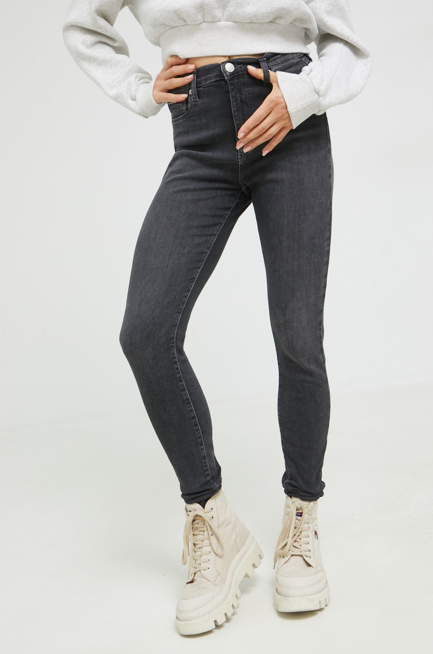 

Дънки Tommy Jeans с висока талия, Сив