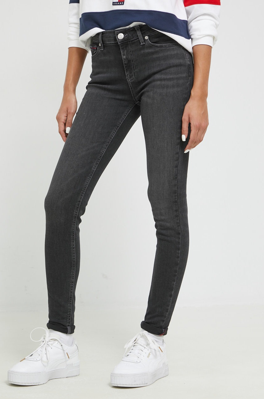 

Дънки Tommy Jeans със стандартна талия, Сив