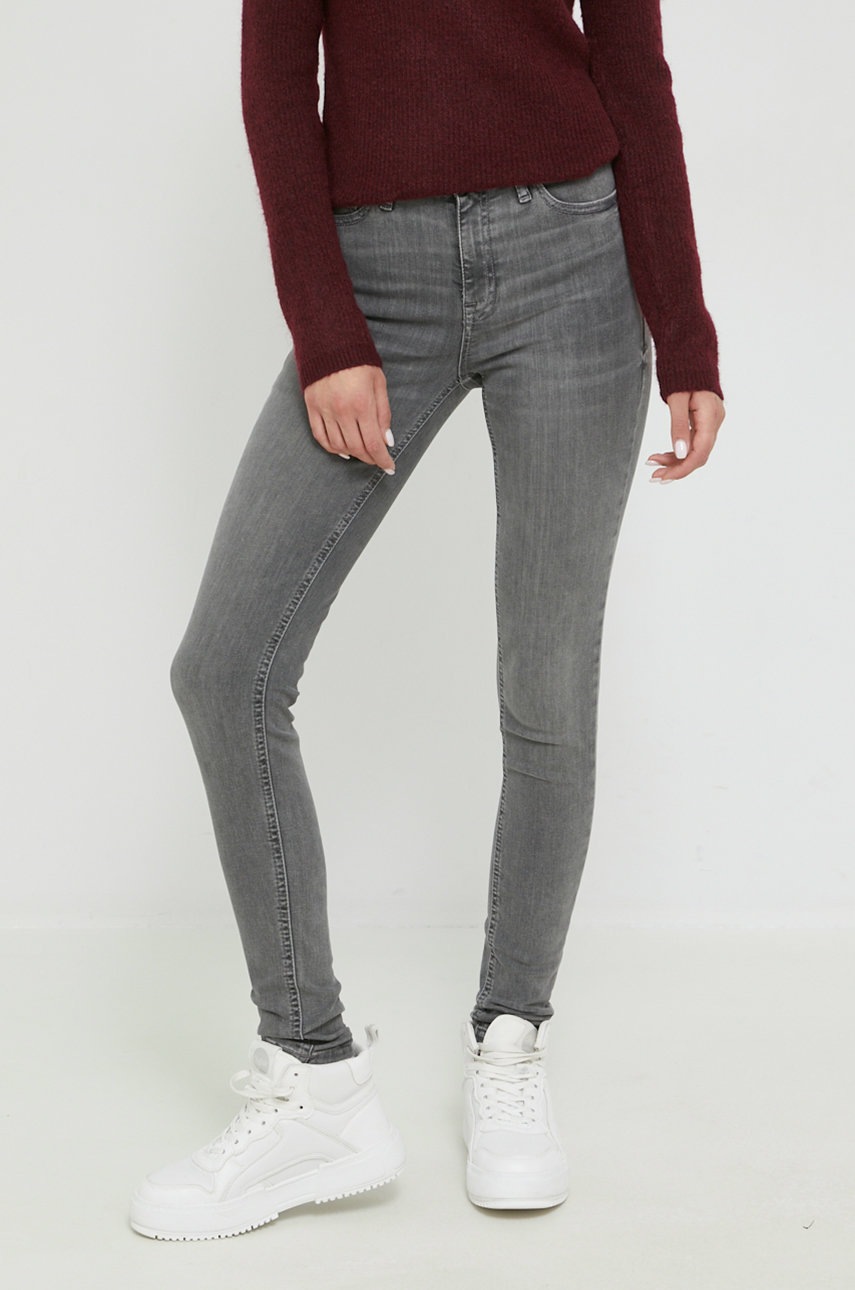 

Дънки Tommy Jeans с висока талия, Сив