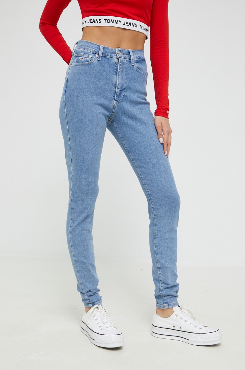 

Дънки Tommy Jeans с висока талия, Син