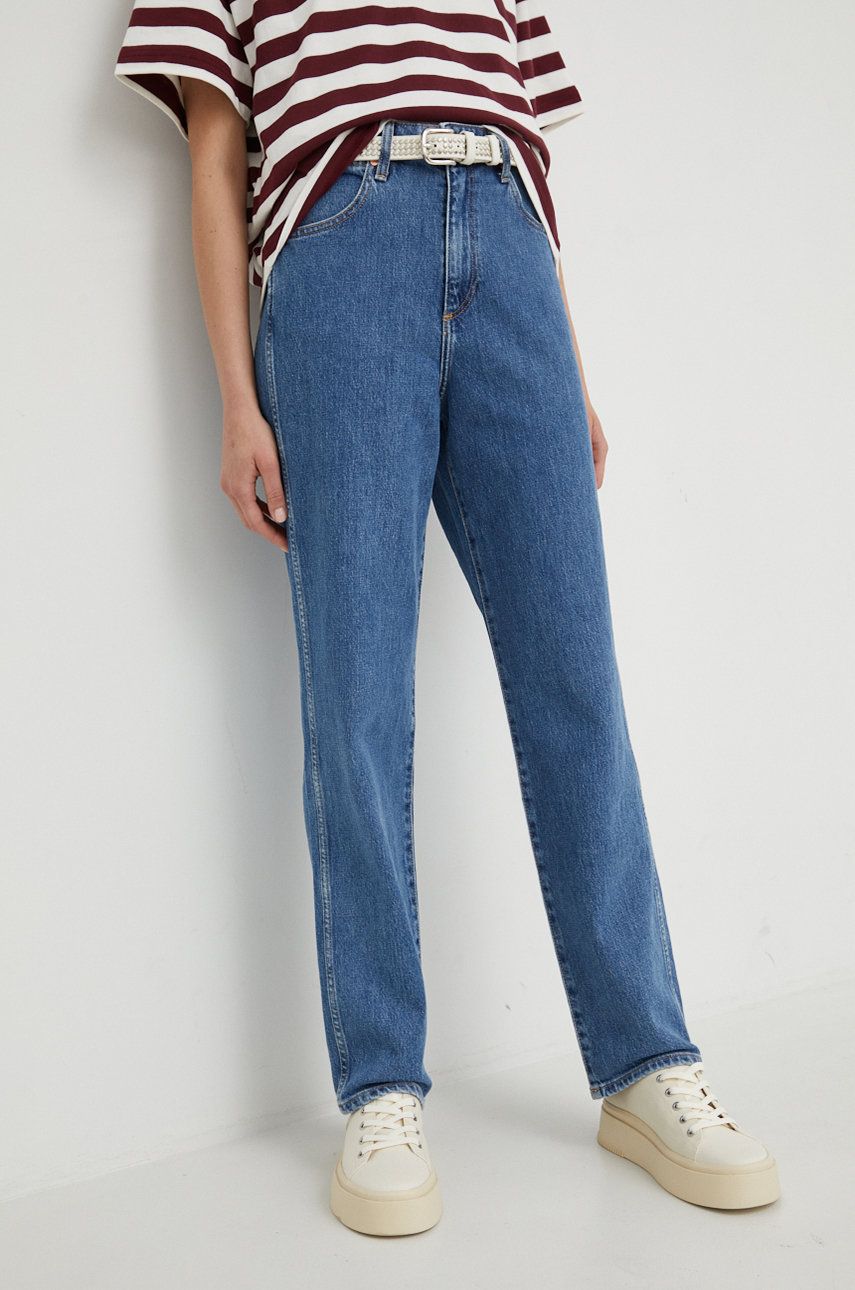 Wrangler jeansi Mom Straight Winter Hue femei , high waist answear imagine noua
