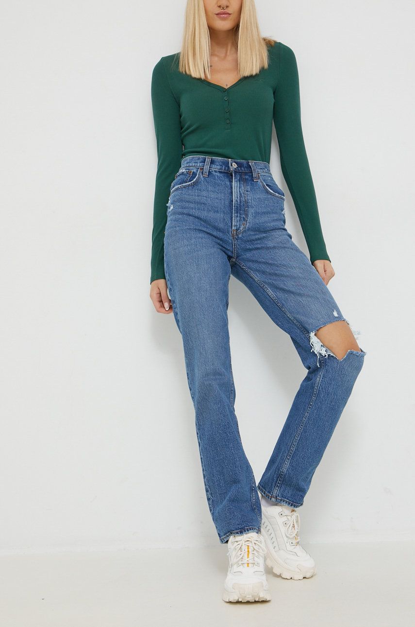 Abercrombie & Fitch jeansi femei , high waist Abercrombie imagine noua