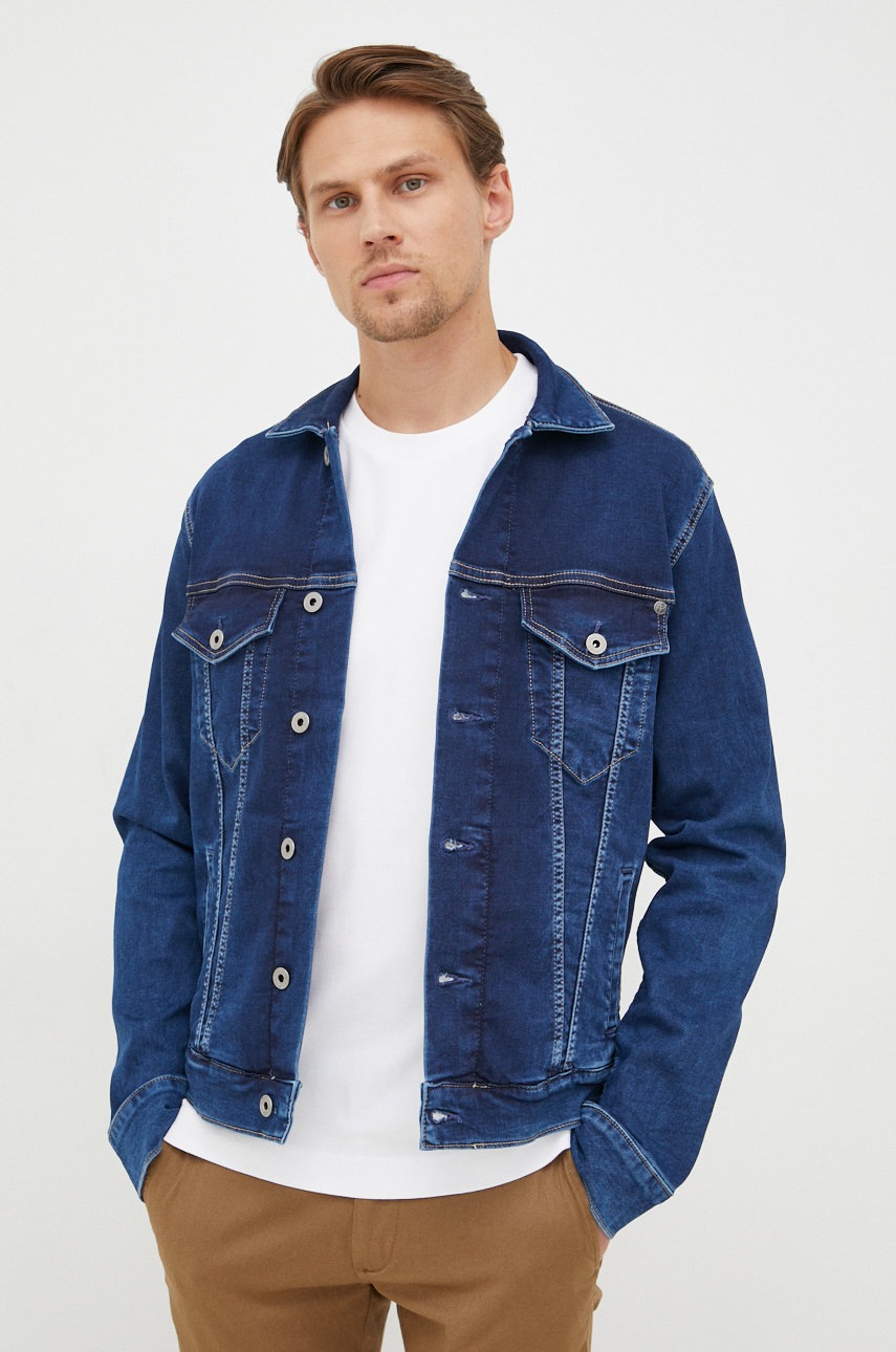 

Дънково яке Pepe Jeans в тъмносиньо с преходна изолация, Тъмносин