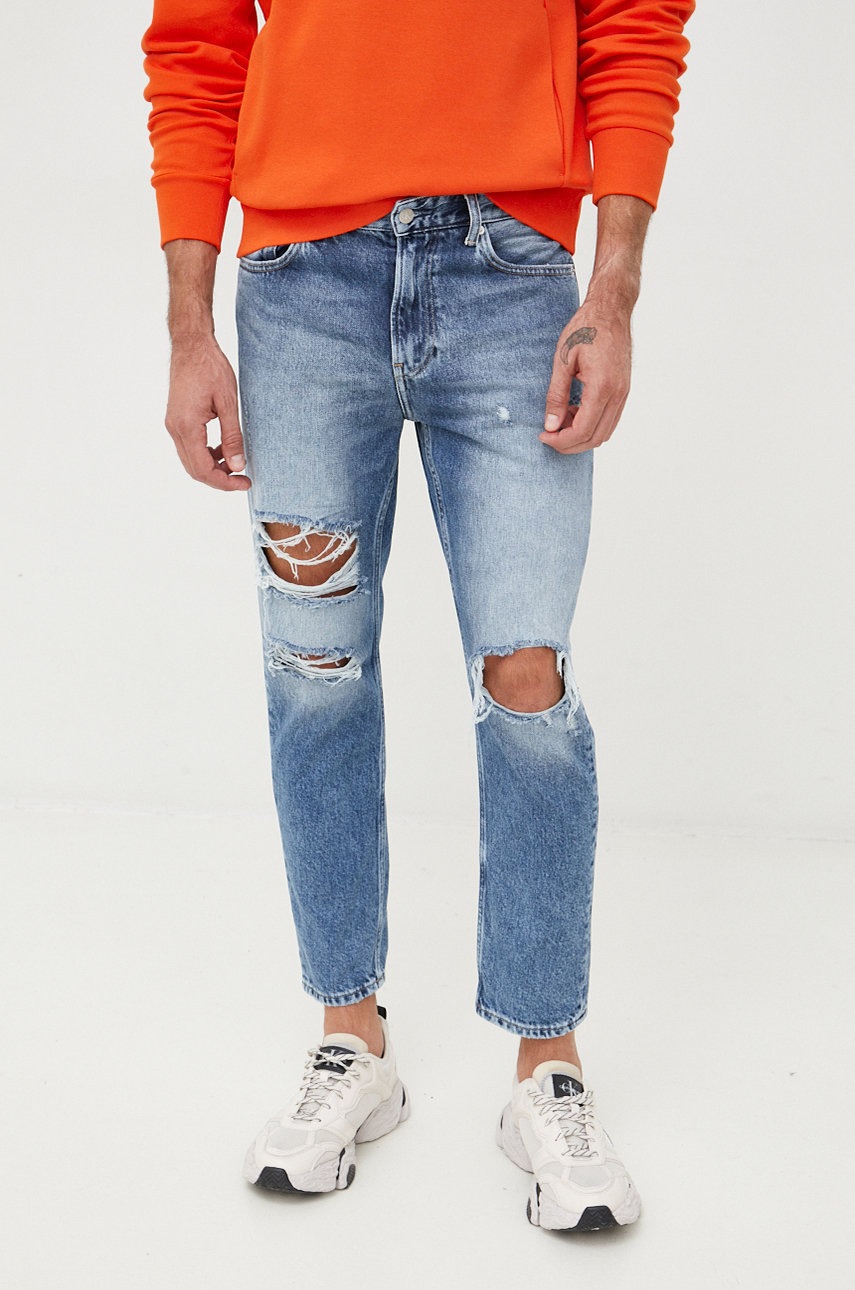 

Памучни дънки Calvin Klein Jeans, Тъмносин