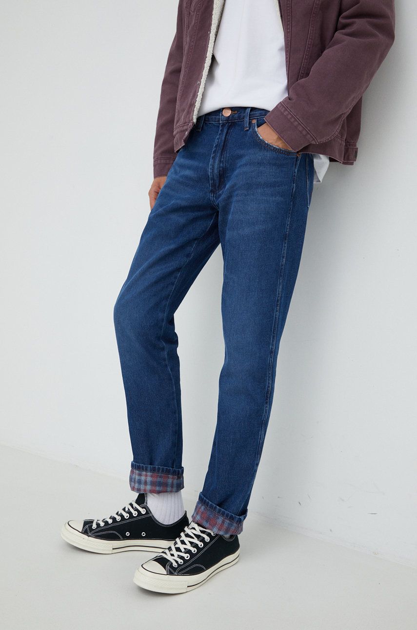 Wrangler jeansi Greensboro Brushed Mid Blue barbati answear.ro imagine 2022