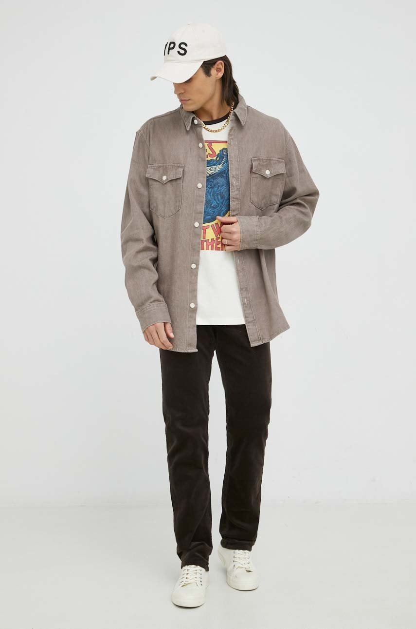 

Вельветовые брюки Lee Daren Zip Fly Umber мужские цвет коричневый прямые