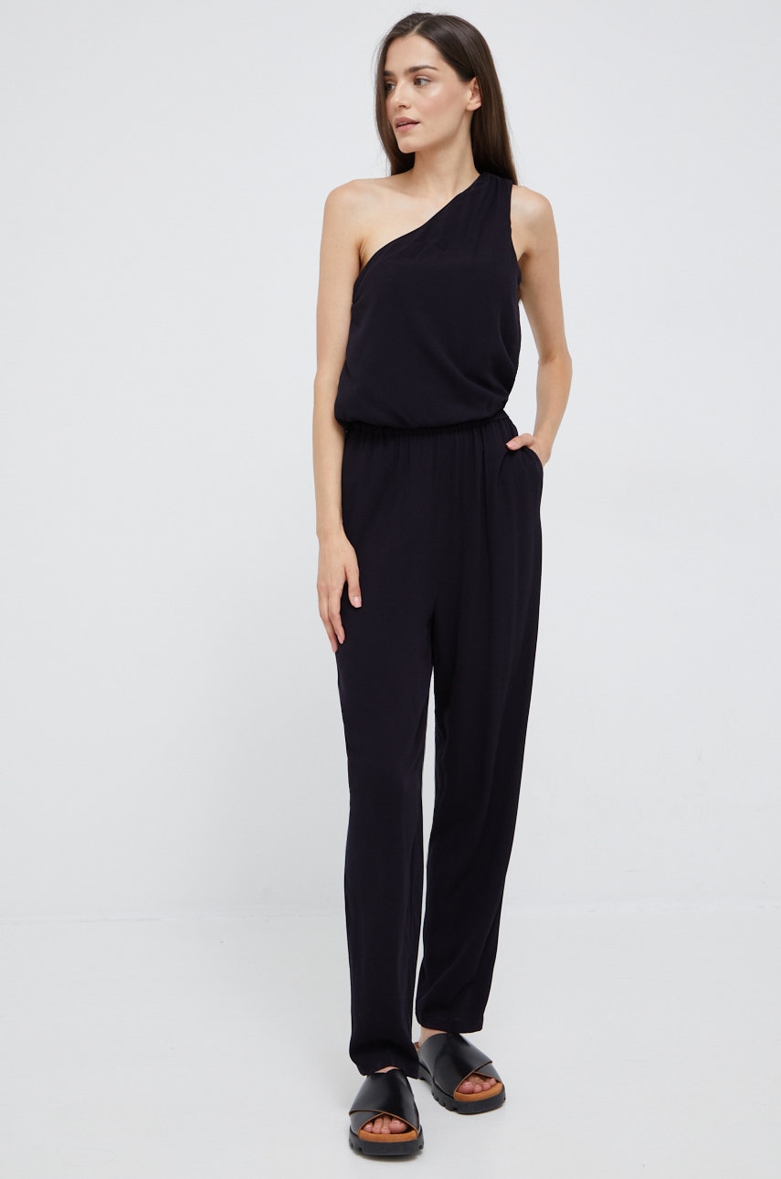 Dkny salopeta culoarea negru, cu decolteu rotund