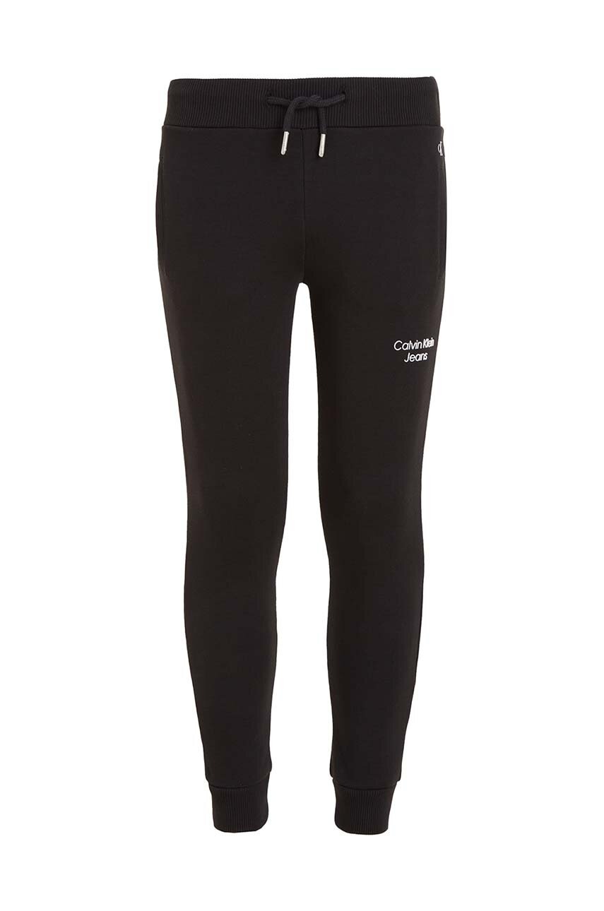 Детские спортивные штаны Calvin Klein Jeans цвет чёрный меланж