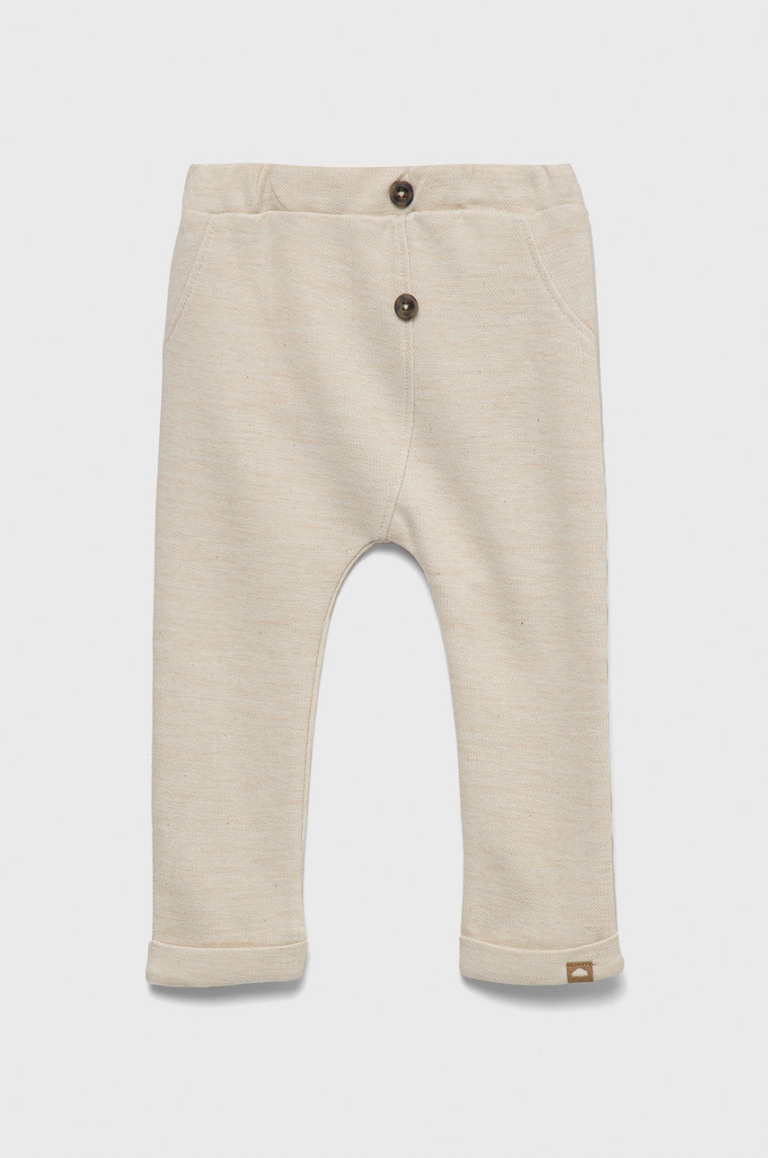 Name It pantaloni copii culoarea bej, melanj