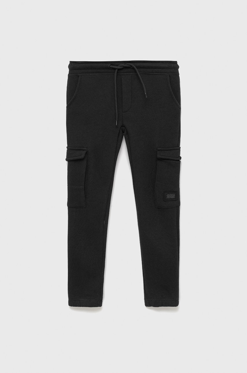 Jack & jones pantaloni de trening pentru copii culoarea negru, neted