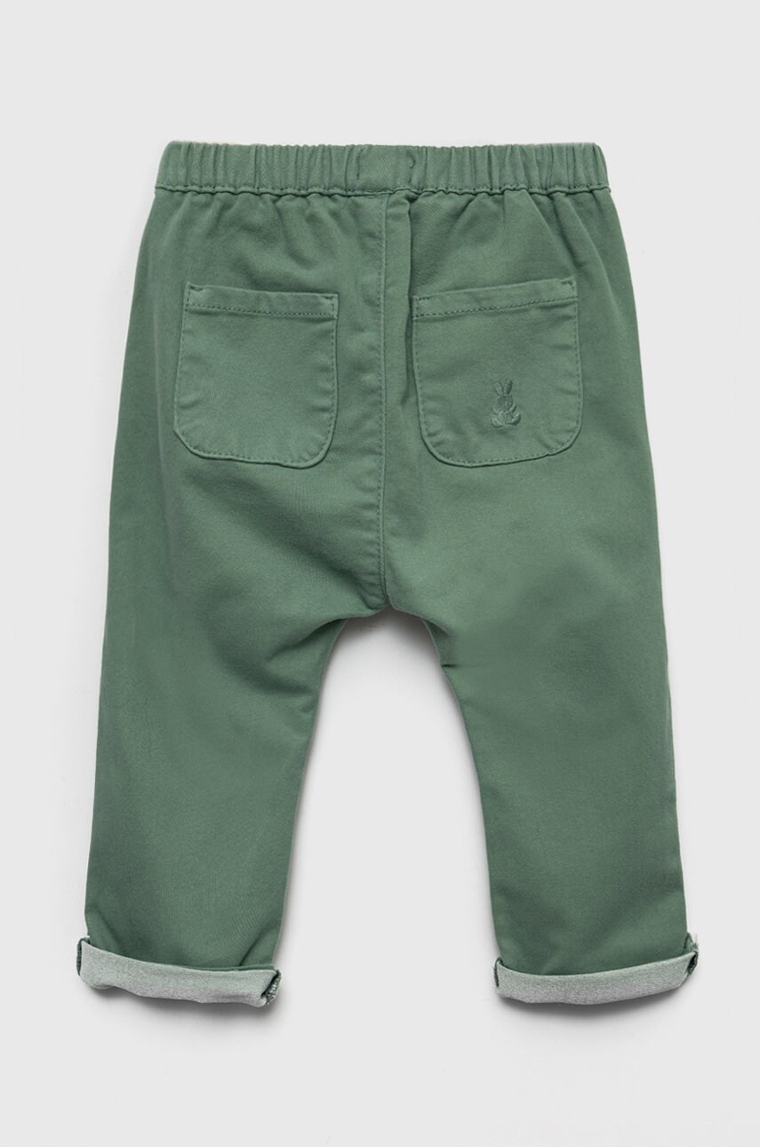 

Детские брюки United Colors of Benetton цвет зелёный однотонные