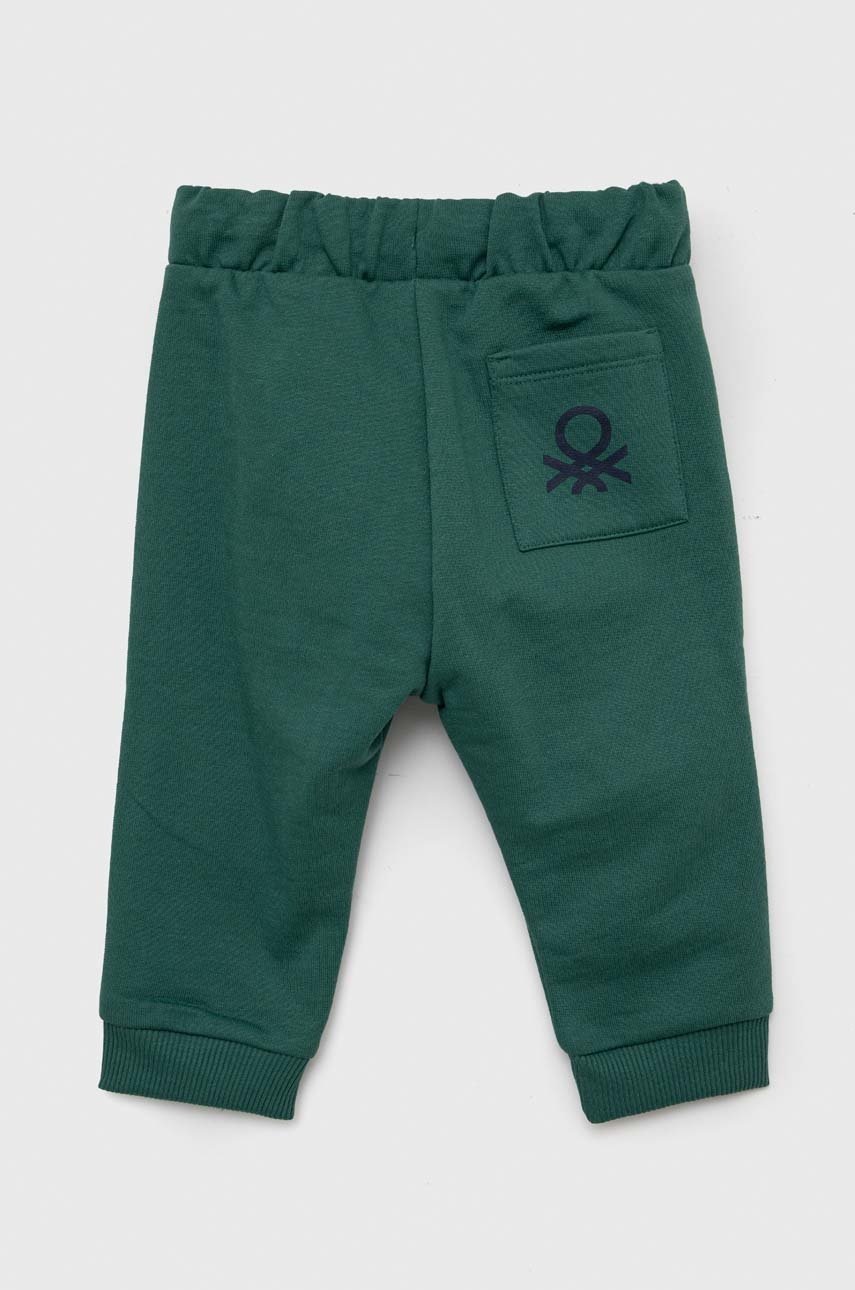 

Детские спортивные штаны United Colors of Benetton цвет зелёный однотонные