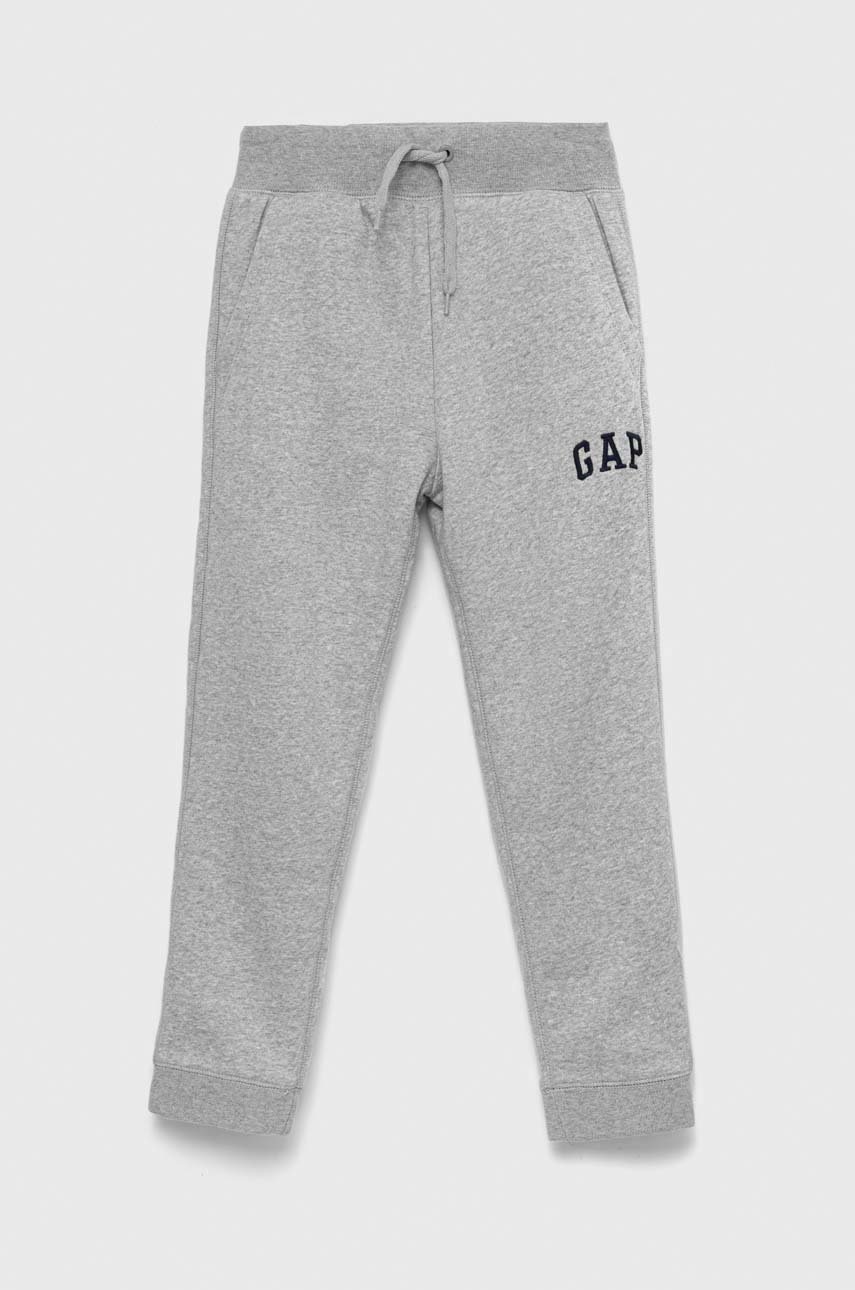

Детски спортен панталон GAP в сиво с изчистен дизайн, Сив