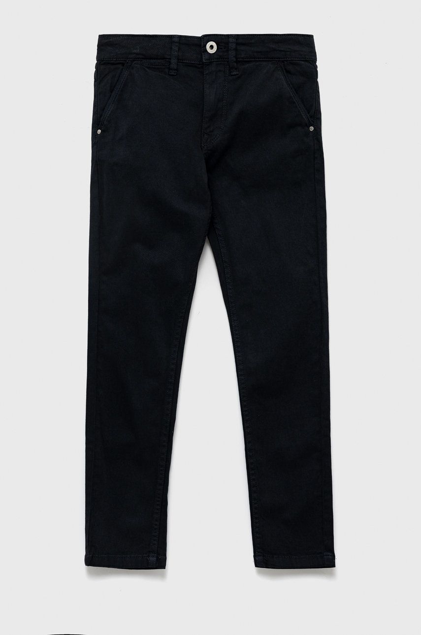 Pepe Jeans pantaloni copii culoarea albastru marin, neted