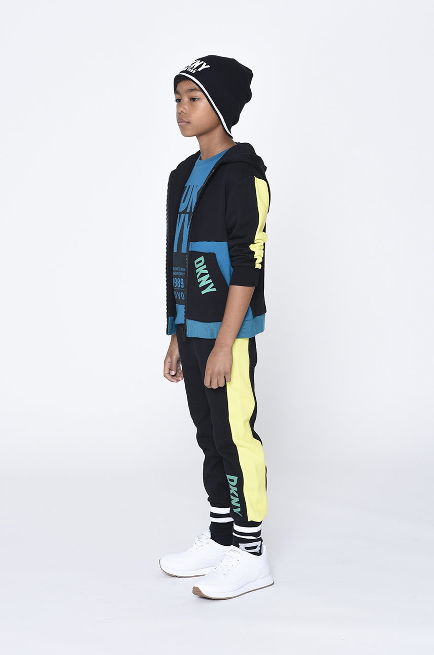 DKNY pantaloni de trening pentru copii culoarea negru, modelator
