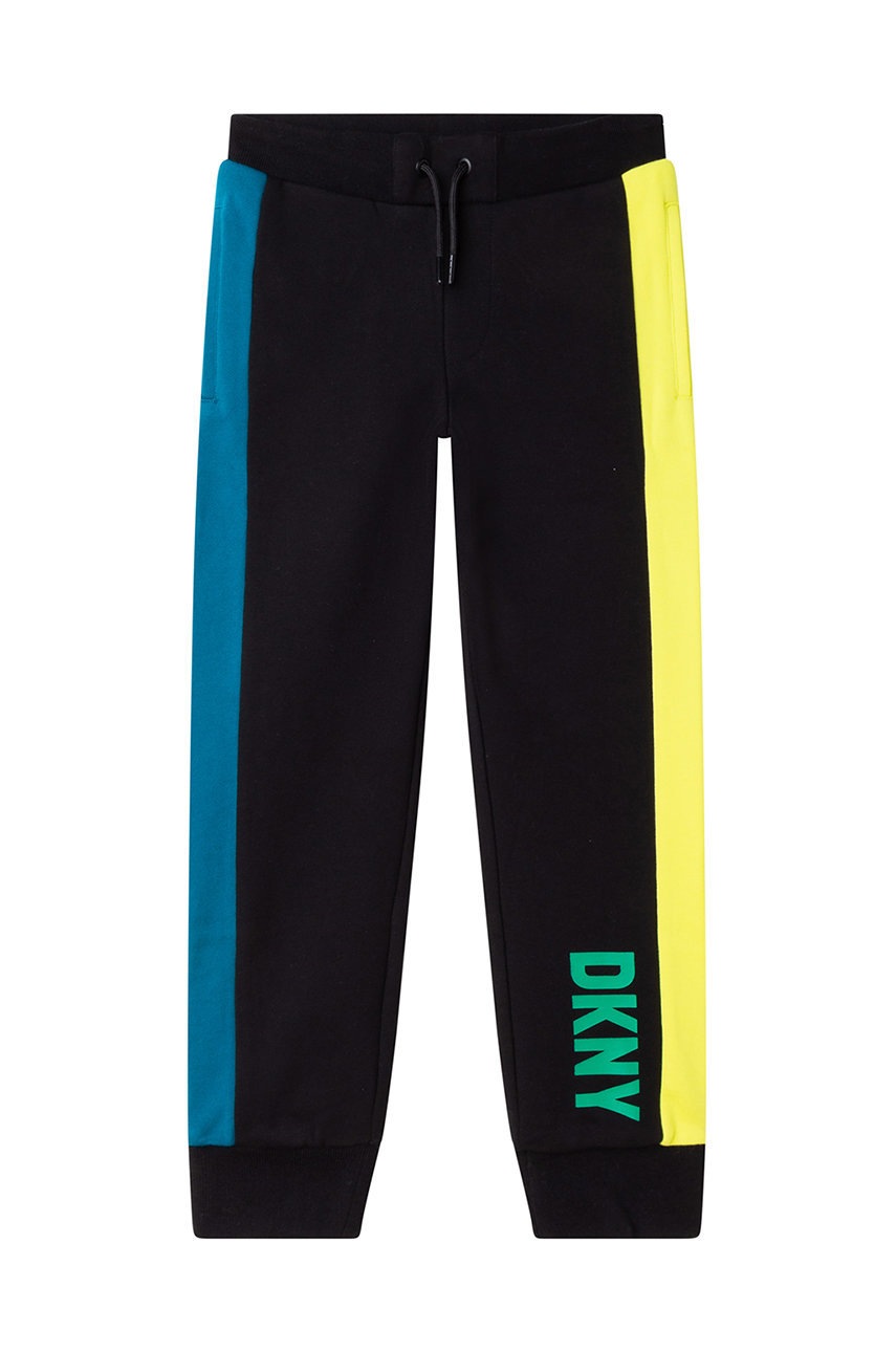 

Дитячі спортивні штани Dkny колір чорний візерунок
