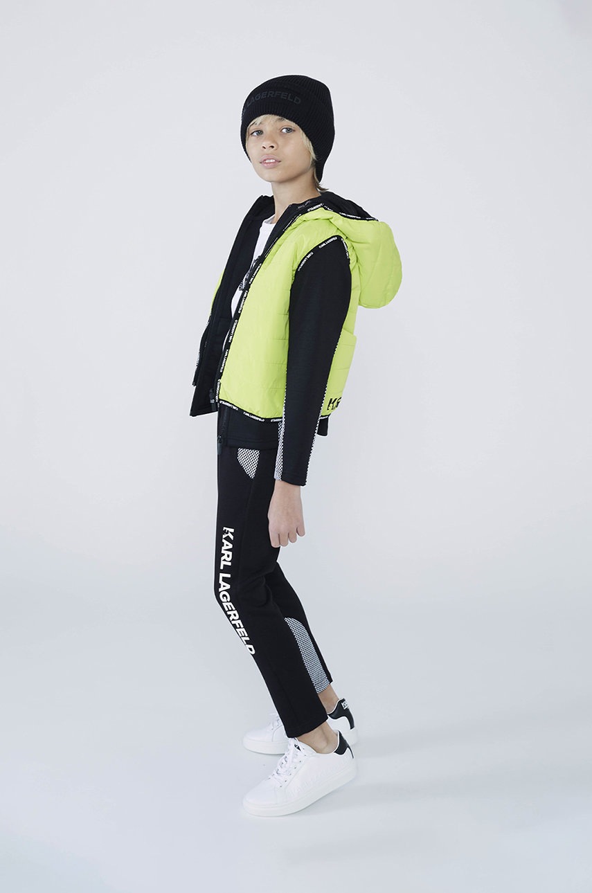 Дитячі спортивні штани Karl Lagerfeld колір чорний візерунок Дитячі спортивні штани Karl Lagerfeld колір чорний візерунок