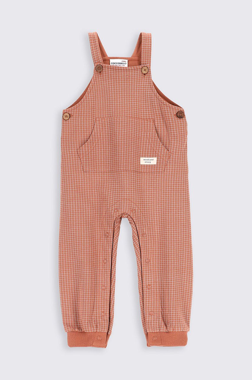 Coccodrillo pantaloni de bumbac pentru copii culoarea maro, modelator