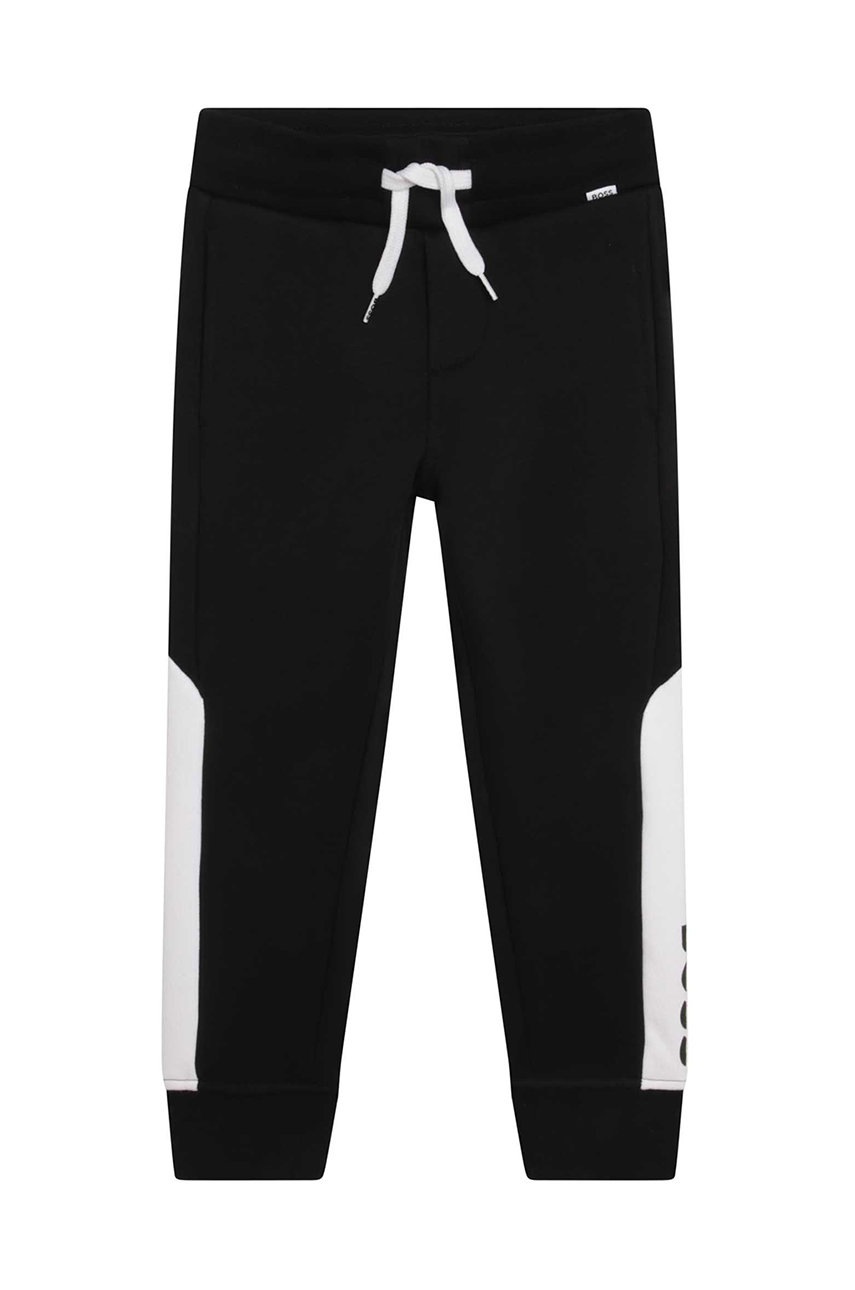 BOSS pantaloni de trening pentru copii culoarea negru, modelator