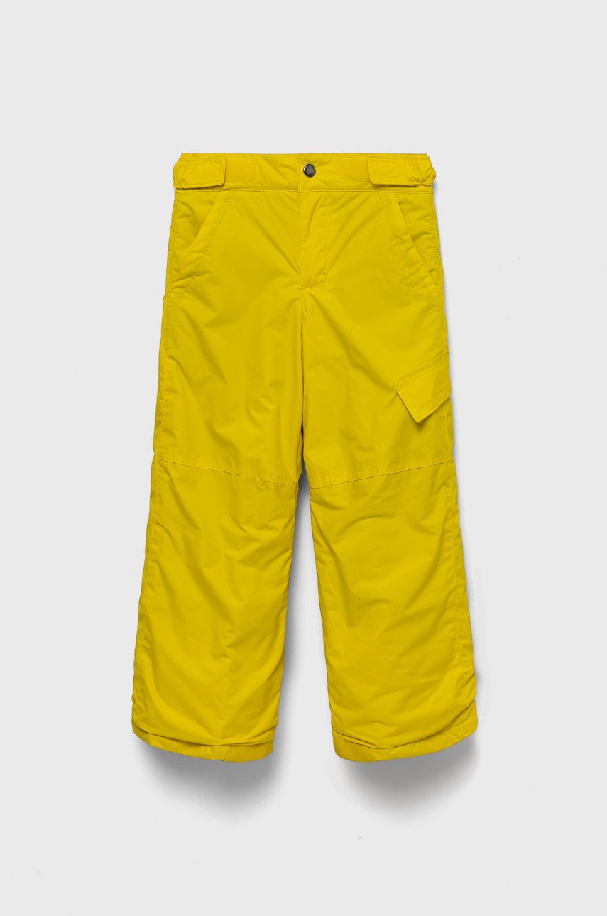 Levně Dětské kalhoty Columbia žlutá barva