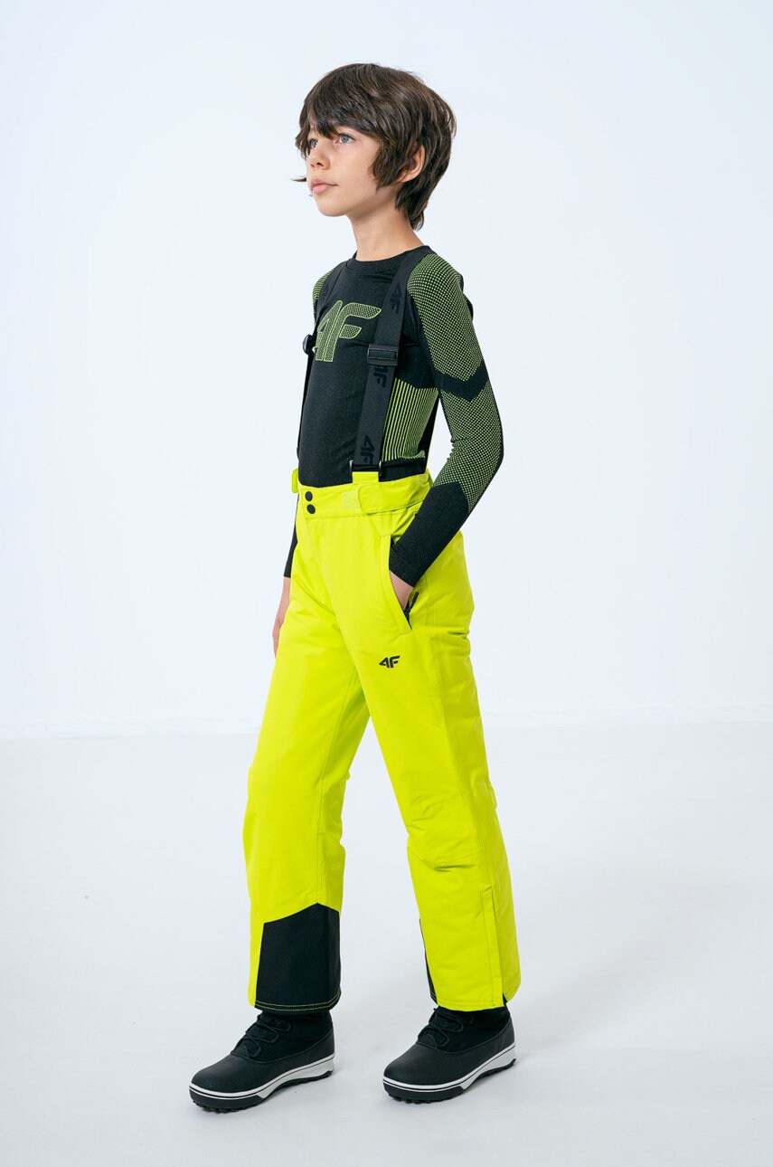 4F pantaloni de schi pentru copii culoarea verde