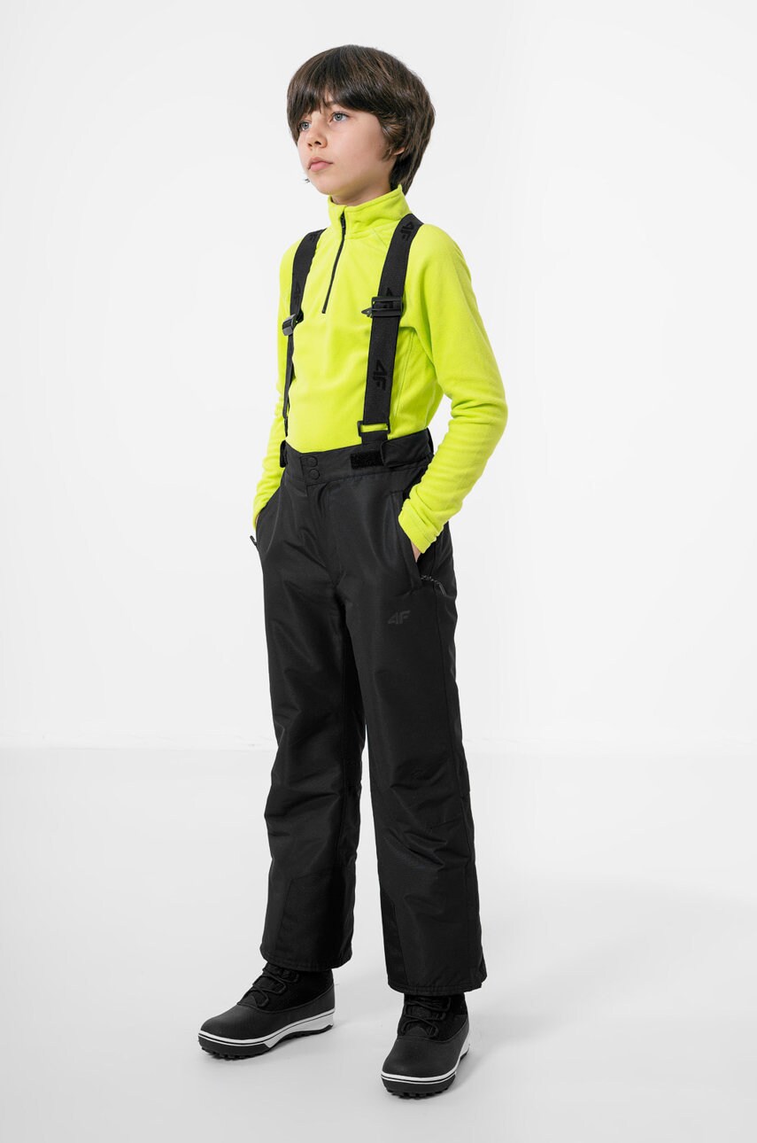 4F pantaloni de schi pentru copii culoarea negru