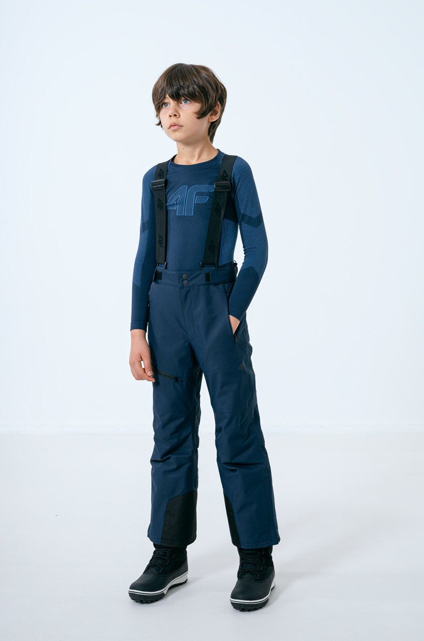 Dětské lyžařské kalhoty 4F tmavomodrá barva - námořnická modř -  100 % Polyester
