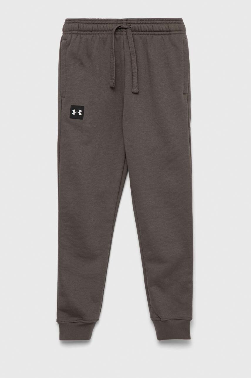 

Детски спортен панталон Under Armour в кафяво с изчистен дизайн, Сив