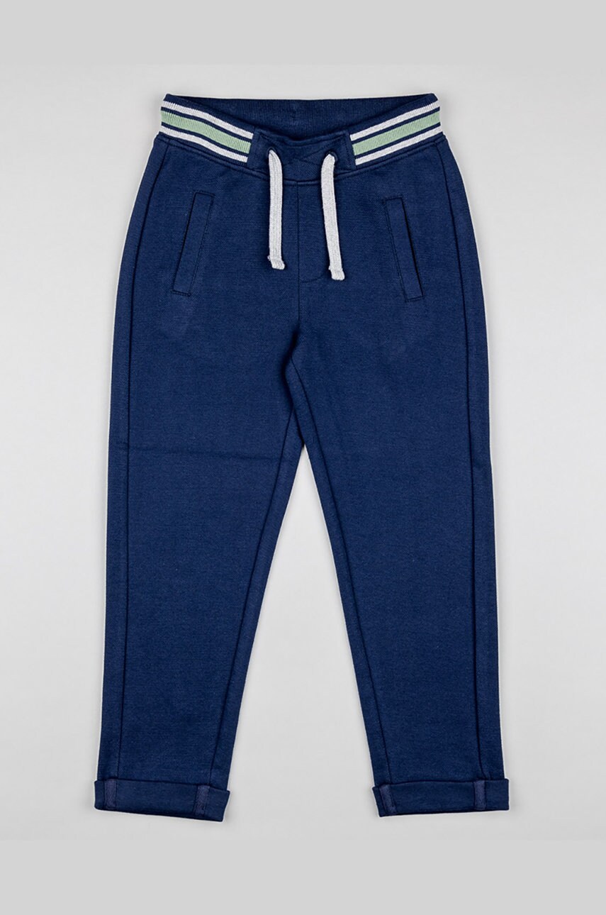 Zippy pantaloni de trening din bumbac pentru copii culoarea albastru marin, neted