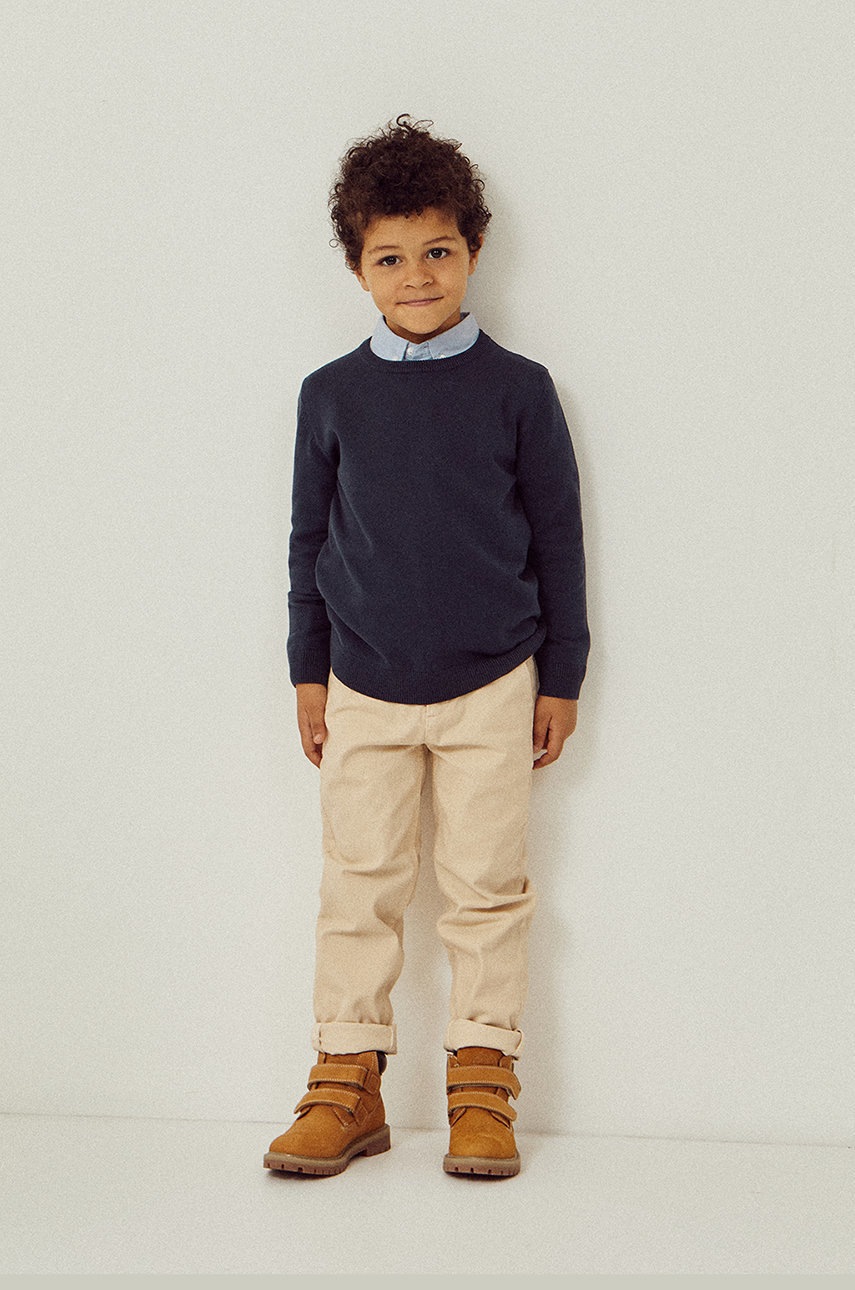 zippy pantaloni copii culoarea bej, neted