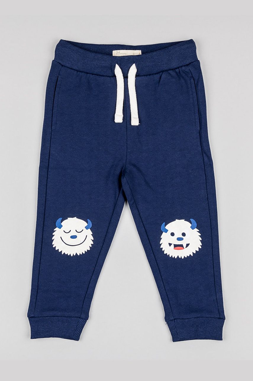 zippy pantaloni de trening pentru copii culoarea albastru marin, cu imprimeu