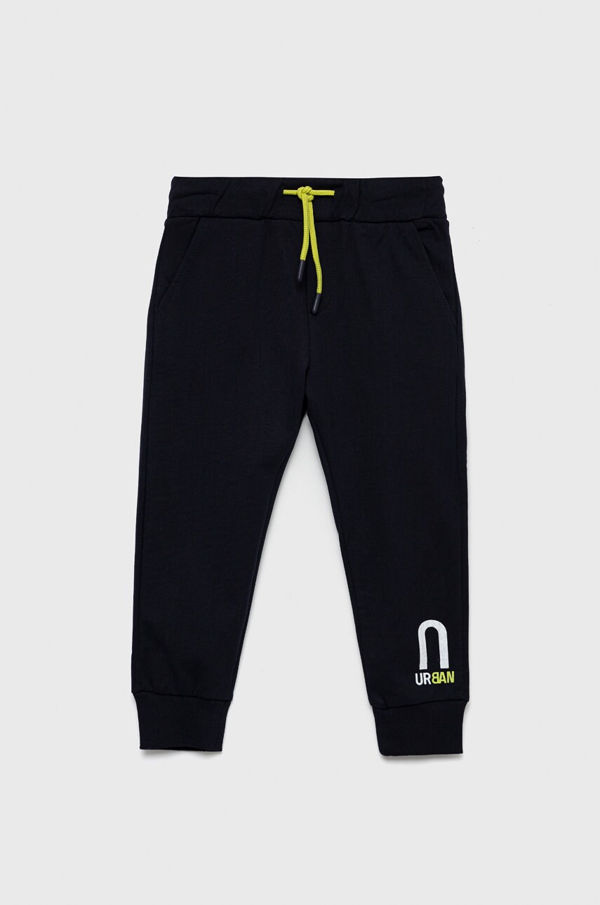 Birba&trybeyond pantaloni de trening din bumbac pentru copii culoarea albastru marin, cu imprimeu