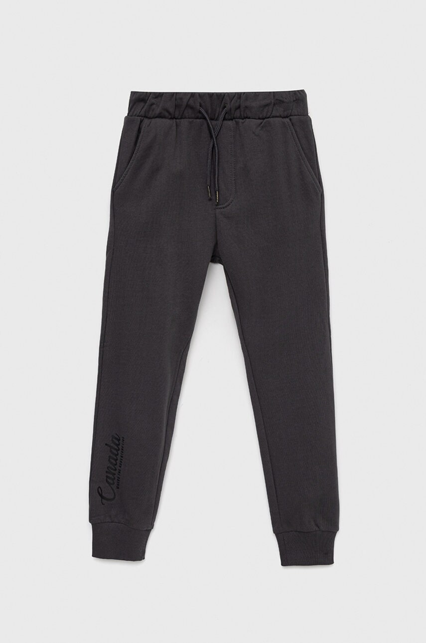Birba&trybeyond pantaloni de trening din bumbac pentru copii culoarea gri, cu imprimeu