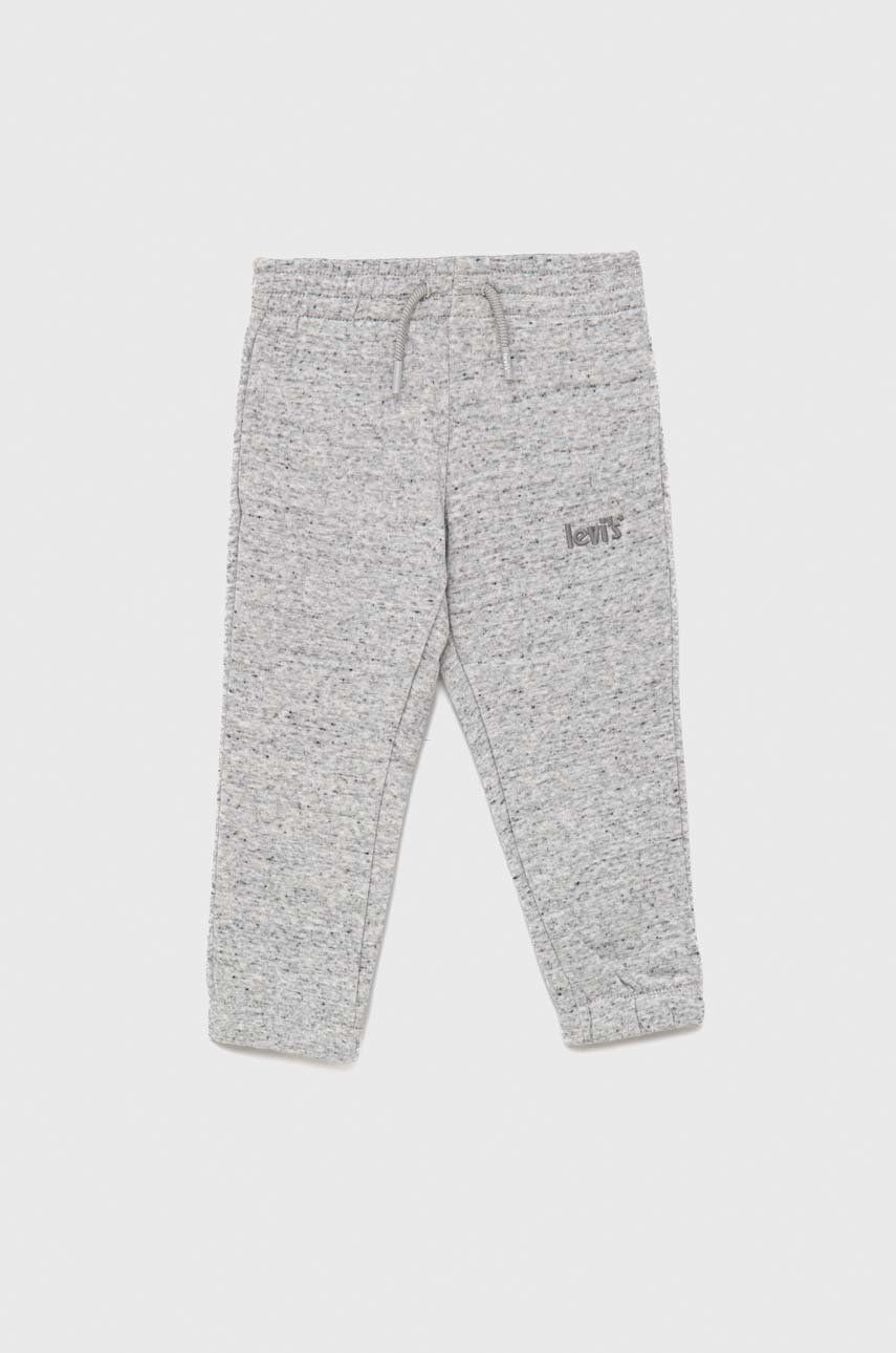 Levi\'s pantaloni de trening pentru copii culoarea gri, neted
