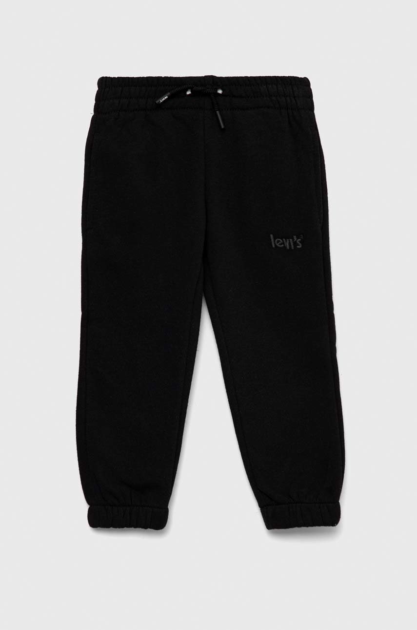 Levi's pantaloni de trening pentru copii culoarea negru, neted