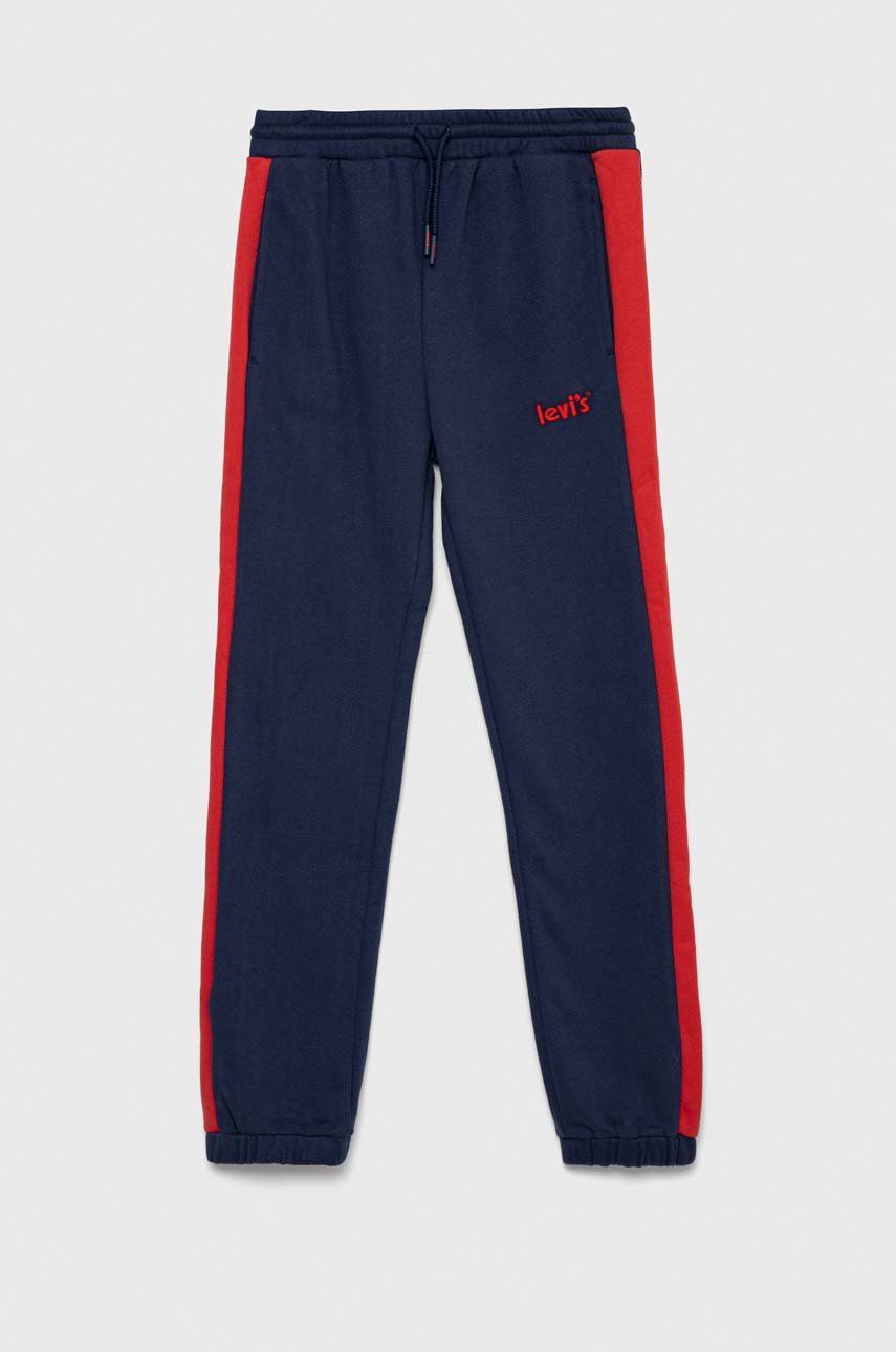 Levi's pantaloni de trening pentru copii culoarea albastru marin, neted