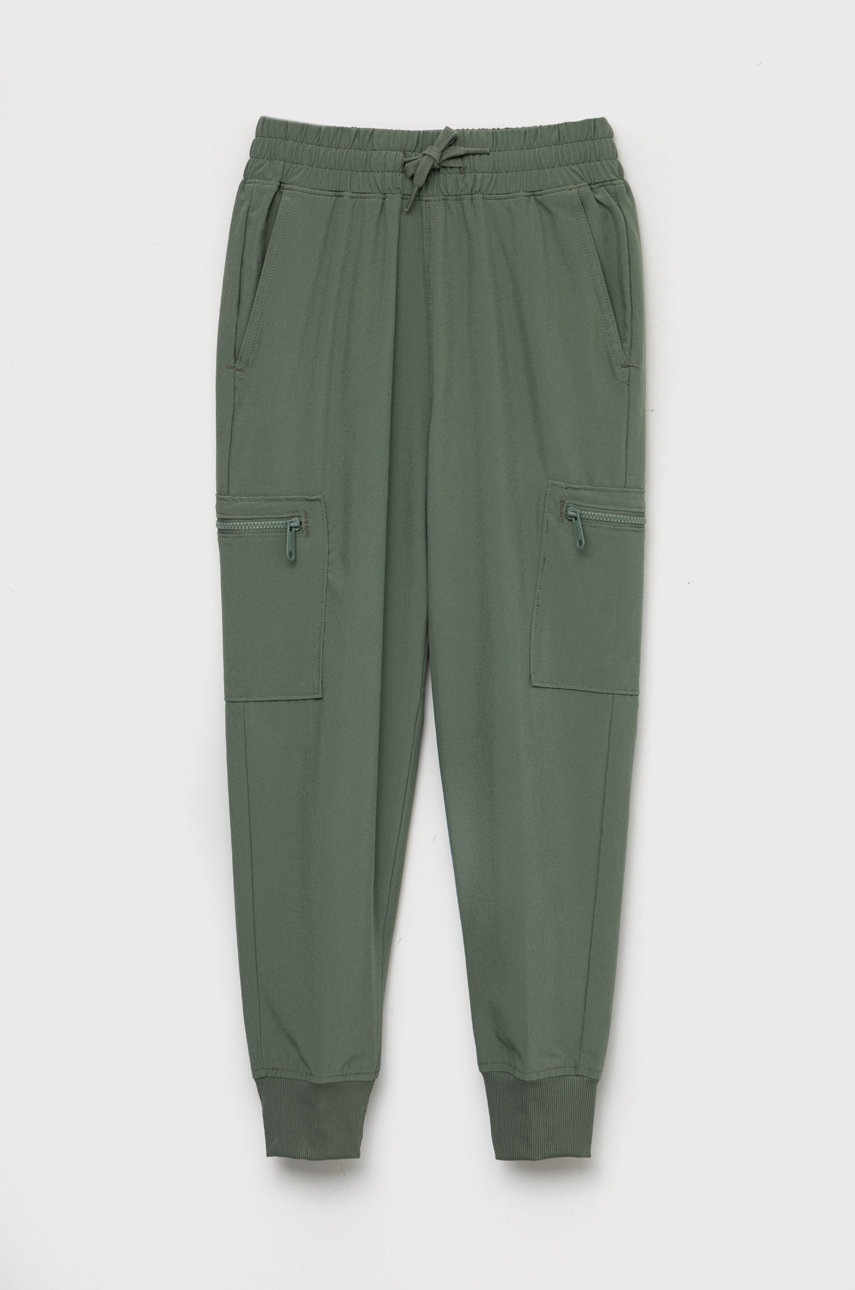 Abercrombie & Fitch pantaloni copii culoarea verde, neted