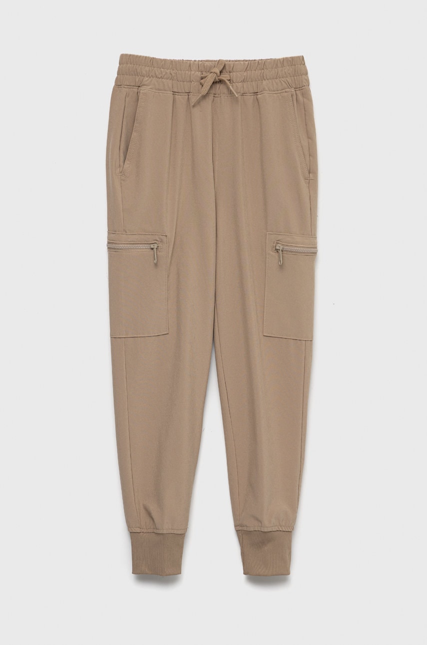 Abercrombie & Fitch pantaloni copii culoarea bej, neted