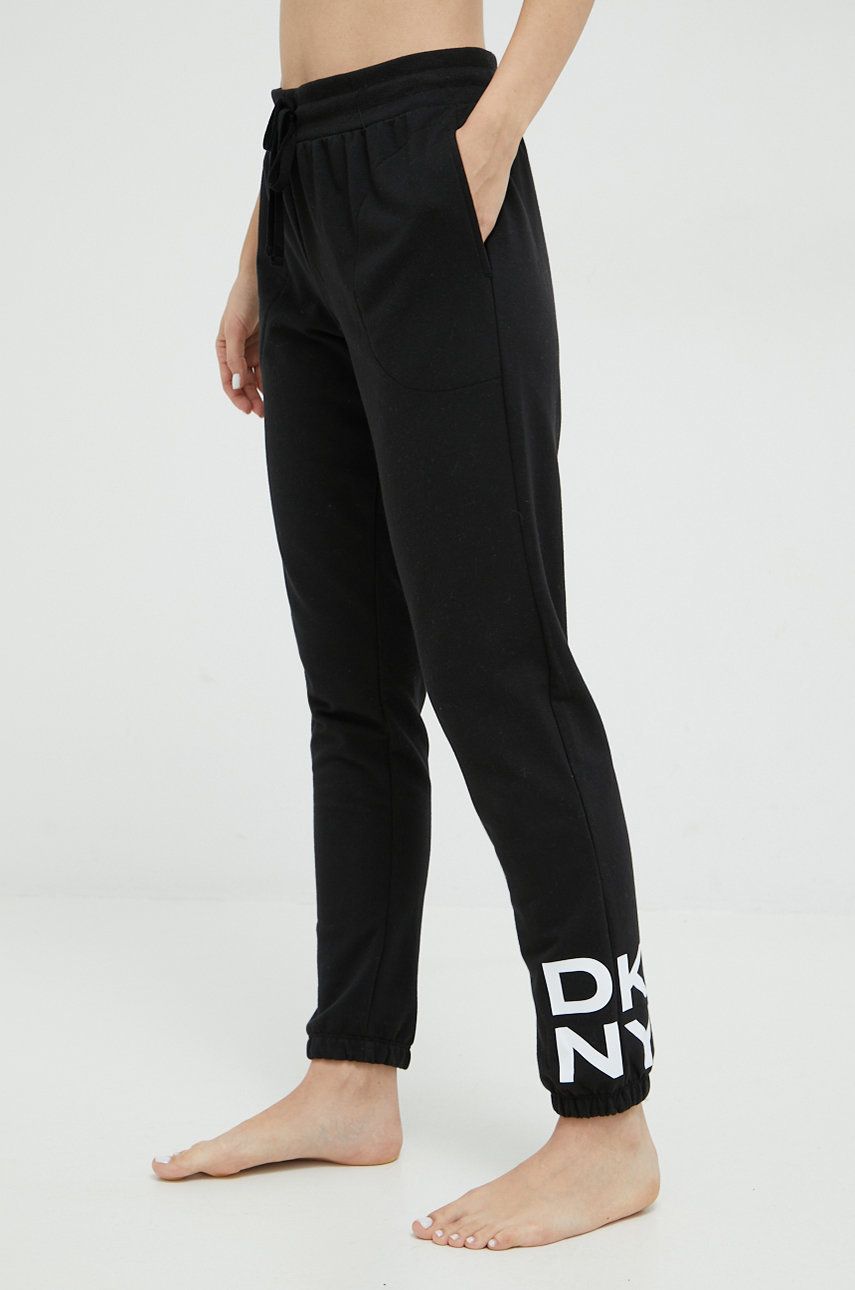 Dkny pantaloni de pijama femei, culoarea negru answear.ro imagine megaplaza.ro
