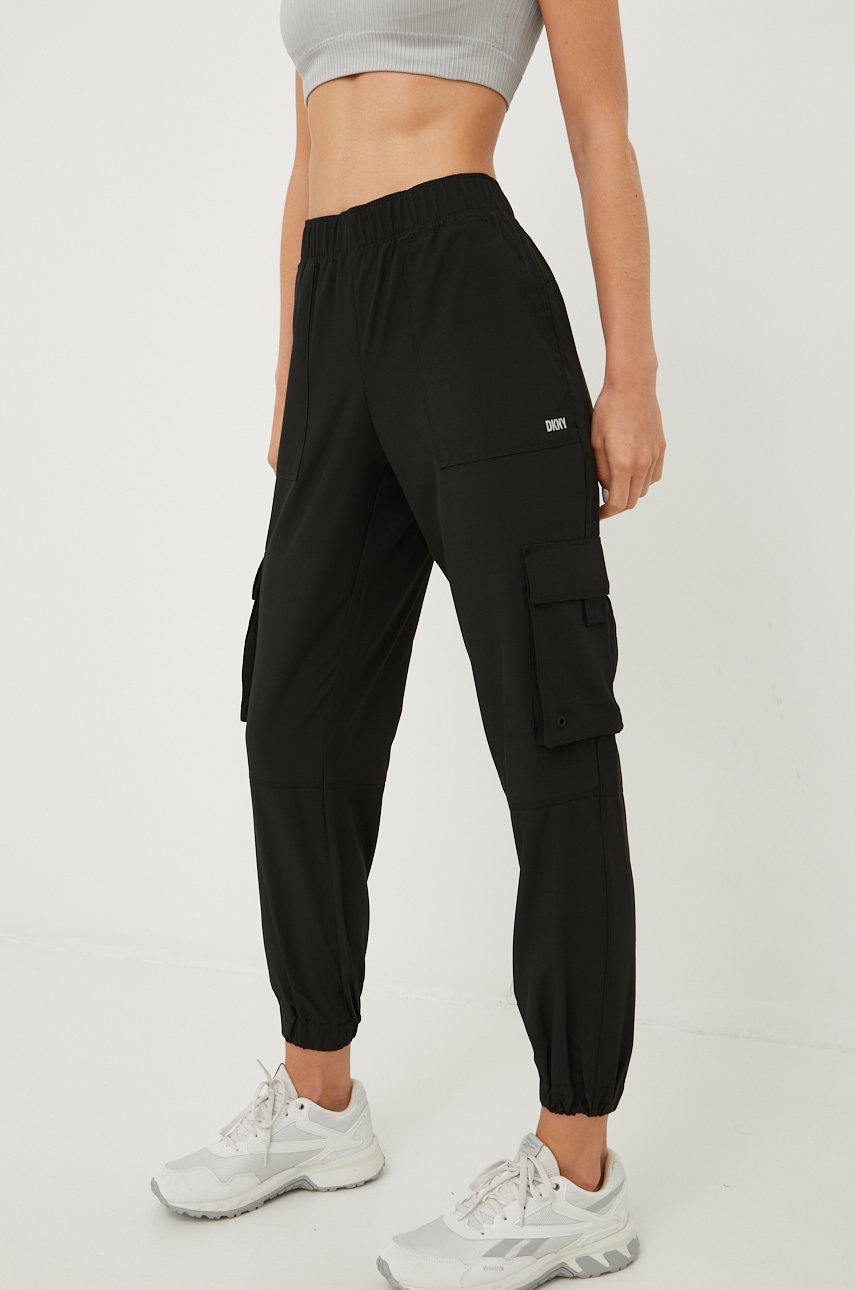 

Спортен панталон Dkny в черно с изчистен дизайн, Черен