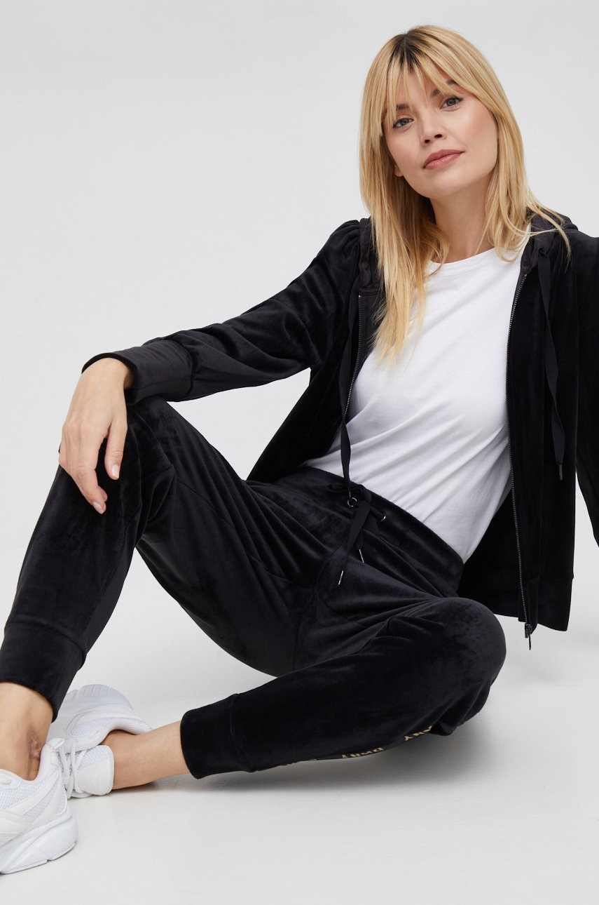 

Спортивные штаны Dkny женские цвет чёрный с аппликацией