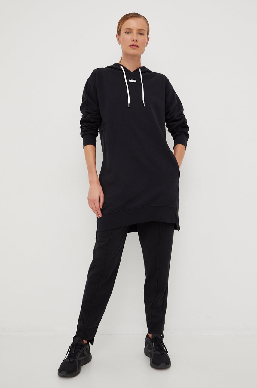 

Спортивные штаны Dkny женские цвет чёрный с принтом