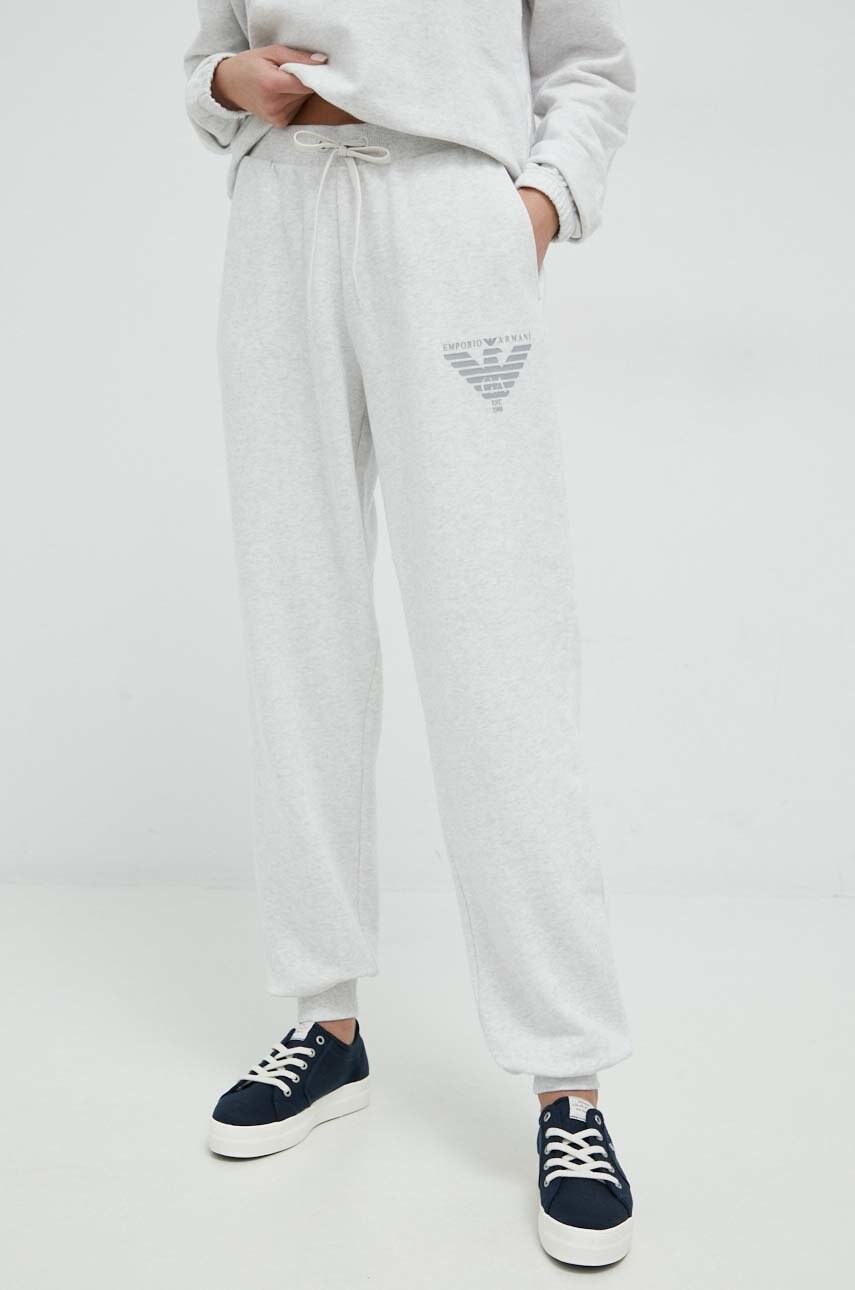 

Домашен панталон Emporio Armani Underwear в сиво с принт, Сив