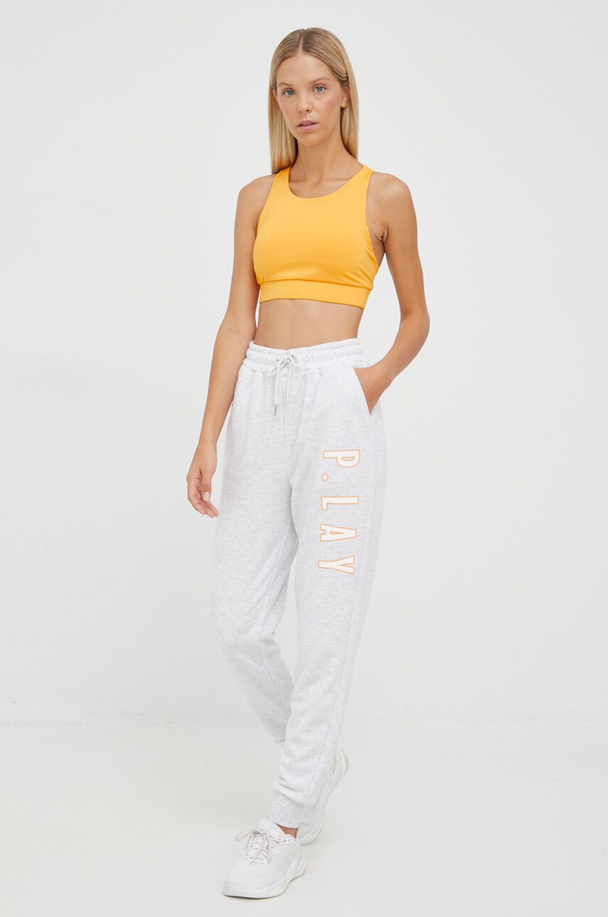 Only play pantaloni de trening eddy femei, culoarea alb, cu imprimeu